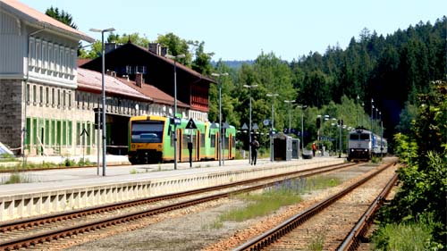 Bahnhof in Bayerisch Eisenstein.