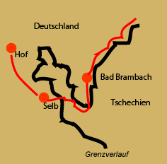 Skizze: Lage von Bad Brambach