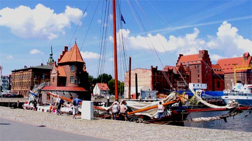 Am Hafen in Stralsund.