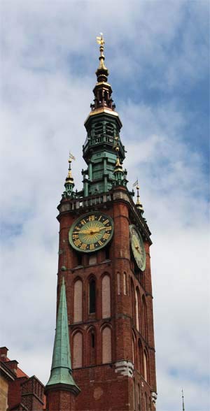 Rathausturm - Rechtstädtischen Rathauses - in Danzig.