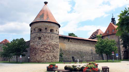 Burg im Ortskern von Hohenberg.