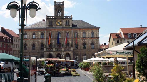 Marktplatz in Weimar.