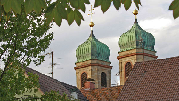 Zweibeltürme des Fridolinsmünster in Bad Säckingen