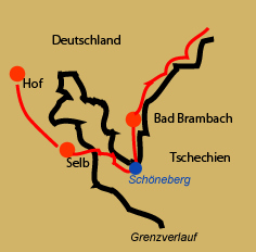 Skizze: Lage von Bad Brambach