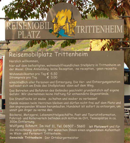 Informations - Tafel in Trittenheim.