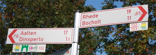 Radweg - Hinweisschild bei Isselburg
