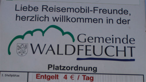 Info - Tafel am Wohnmobilstellplatz in Waldfeucht