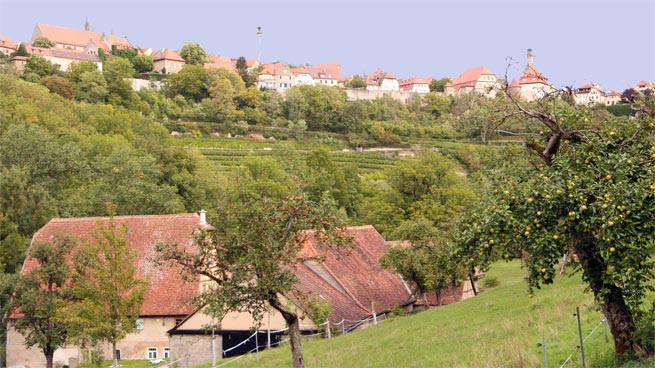 Landschaftsbild zwischen Rothenburg ob der Tauber und Creglingen.