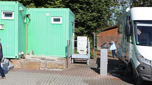 Entsorgungsstation auf dem 
                    																Wohnmobilstellplatz an der Tauber in Röttingen.