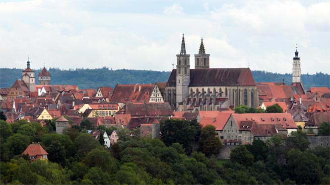 Eine Teilansicht von Rothenburg ob der Tauber.