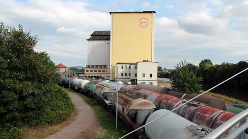 Aufgelassenes Industriegelände hinter dem Wohnmobilstellplatz in Hamel.