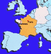 Skizze: Lage der Bretagne in Europa