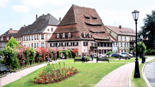 Hauszeile in Wissembourg (Elsass)