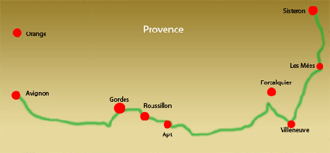 Orte in der Provence, auf unserer Anreiseroute in das Languedoc