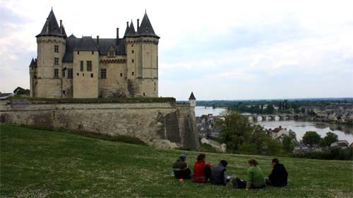 Blick vom Schloss Saumur über die Loire