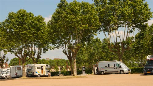 Wohnmobilstellplatz in Digoin an der Loire.