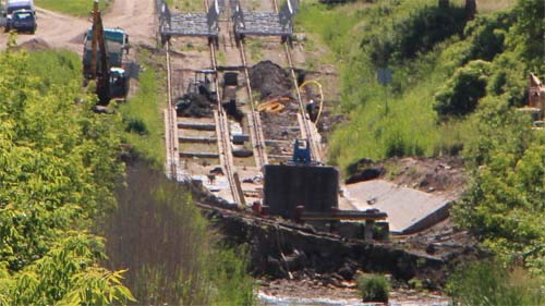 Oberländische Kanal - Baustelle beim Ort "Jelonki"