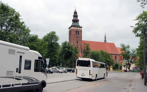Busparkstreifen in Lidzbark - Waminski / Heilsberg.